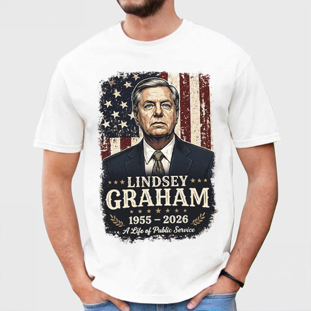 Lindsey Graham Memorial 1955 2026 Shirt Vintage Patriotic Tribute T-Shirt Gifts For Him - Merchluma