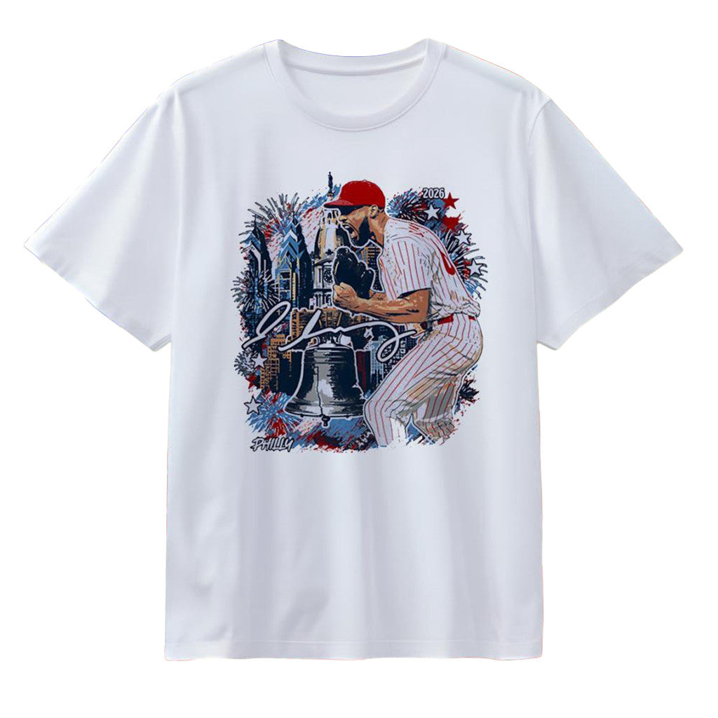 Philadelphia Phillies Baseball Player Signature 2026 T-Shirt Phillies Merch Gifts For Fans - Merchluma