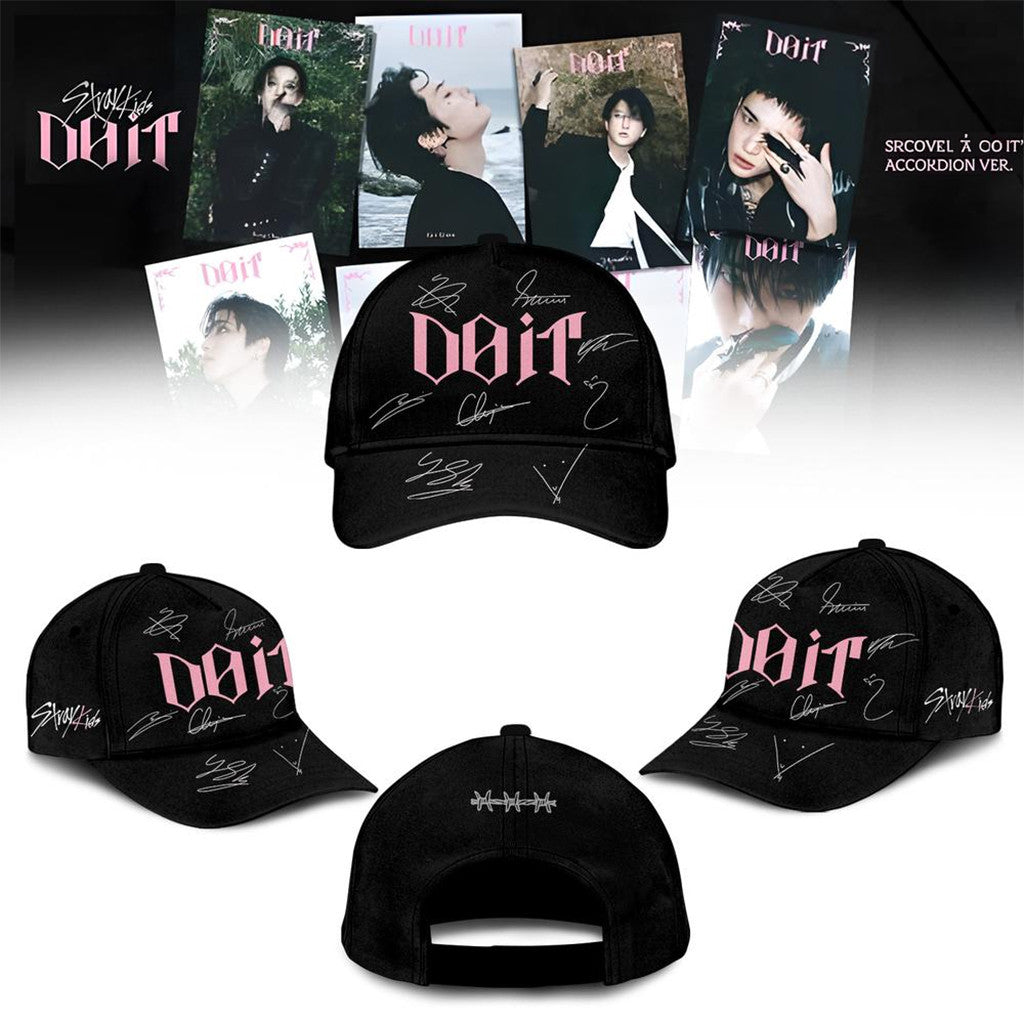 Stray Kids Everywhere All Around The World DO IT Hat Black Stray Kids Merch Gifts For Fans - Merchluma