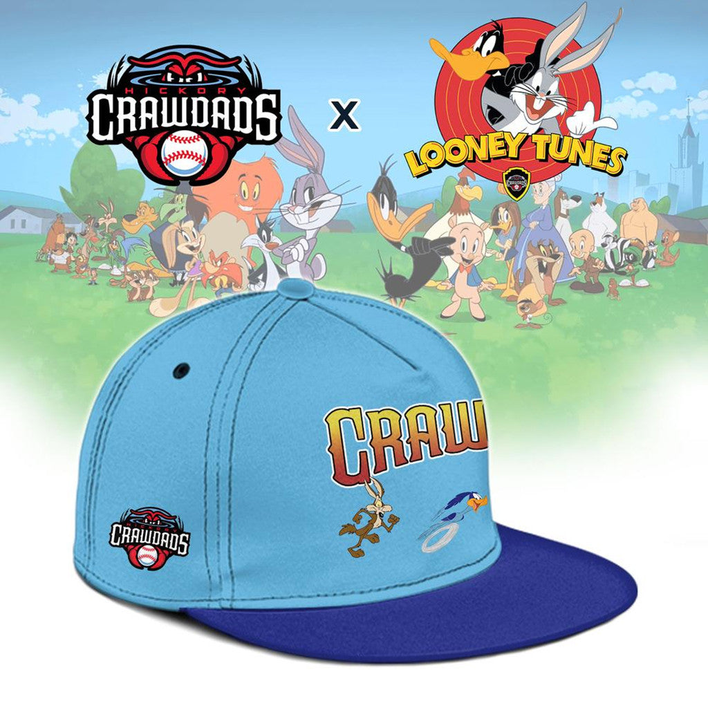Hickory Crawdads Looney Tunes Snapback Hat 2026 Hickory Crawdads Merch Gift Ideas For Husband - Merchluma