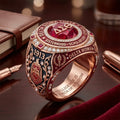 Delta Sigma Theta Sorority Crest Rose Gold Ring Birthday Gifts Ideas For Her - Merchluma