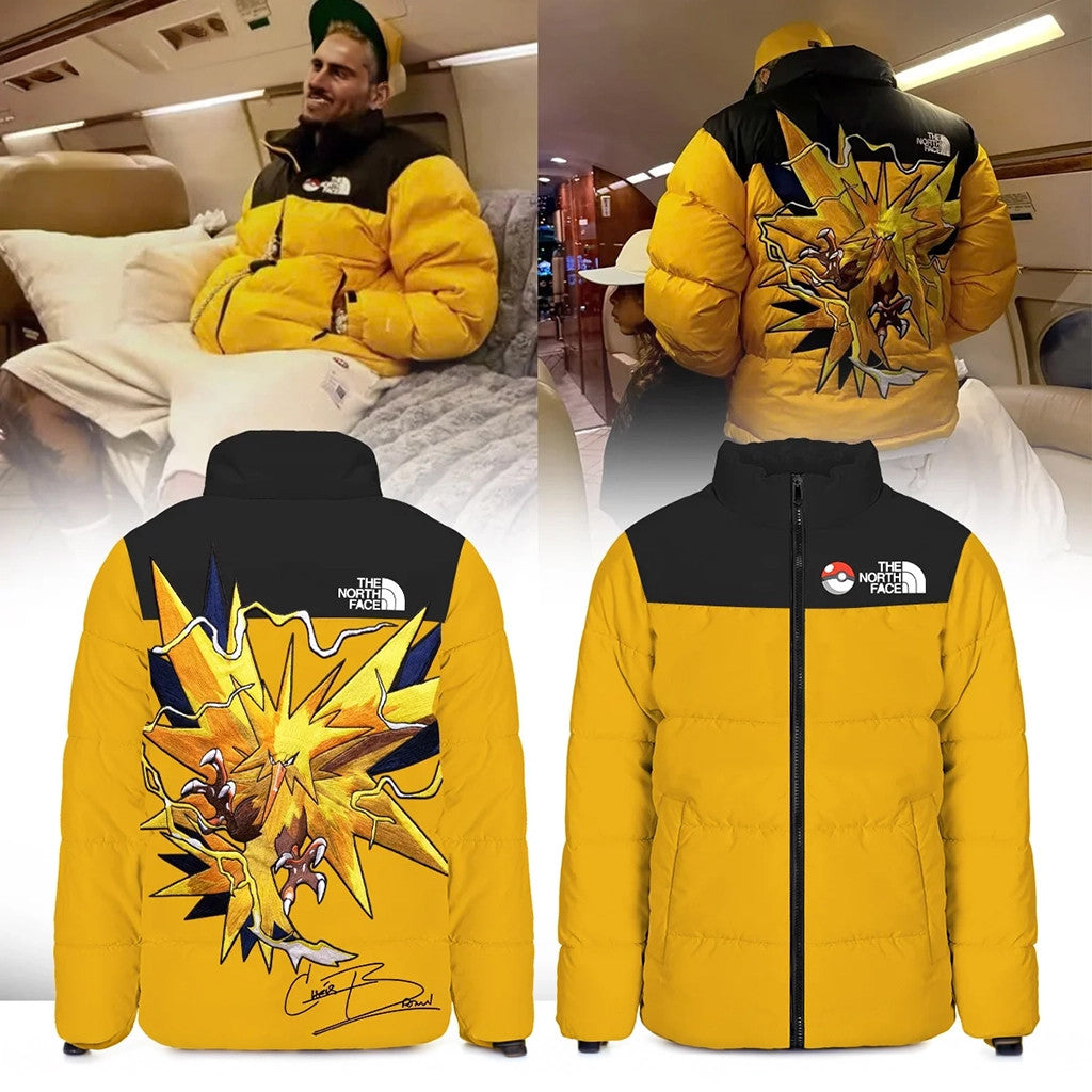 Chris Brown X Pokemon Zapdos Jacket 2026 Music Related Gifts For Guys - Merchluma