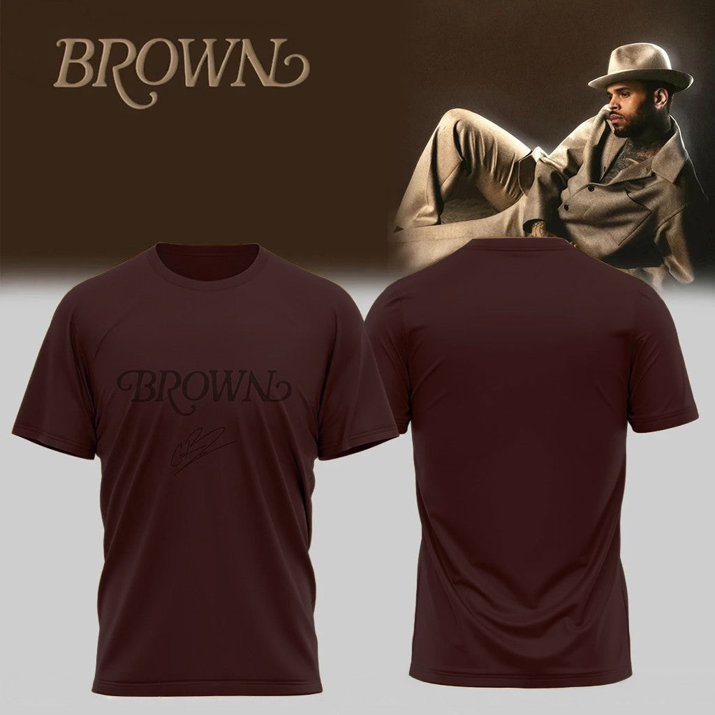 Chris Brown Brown Album Signature T-Shirt 2026 Chris Brown Merch Gifts For Music Lovers - Merchluma