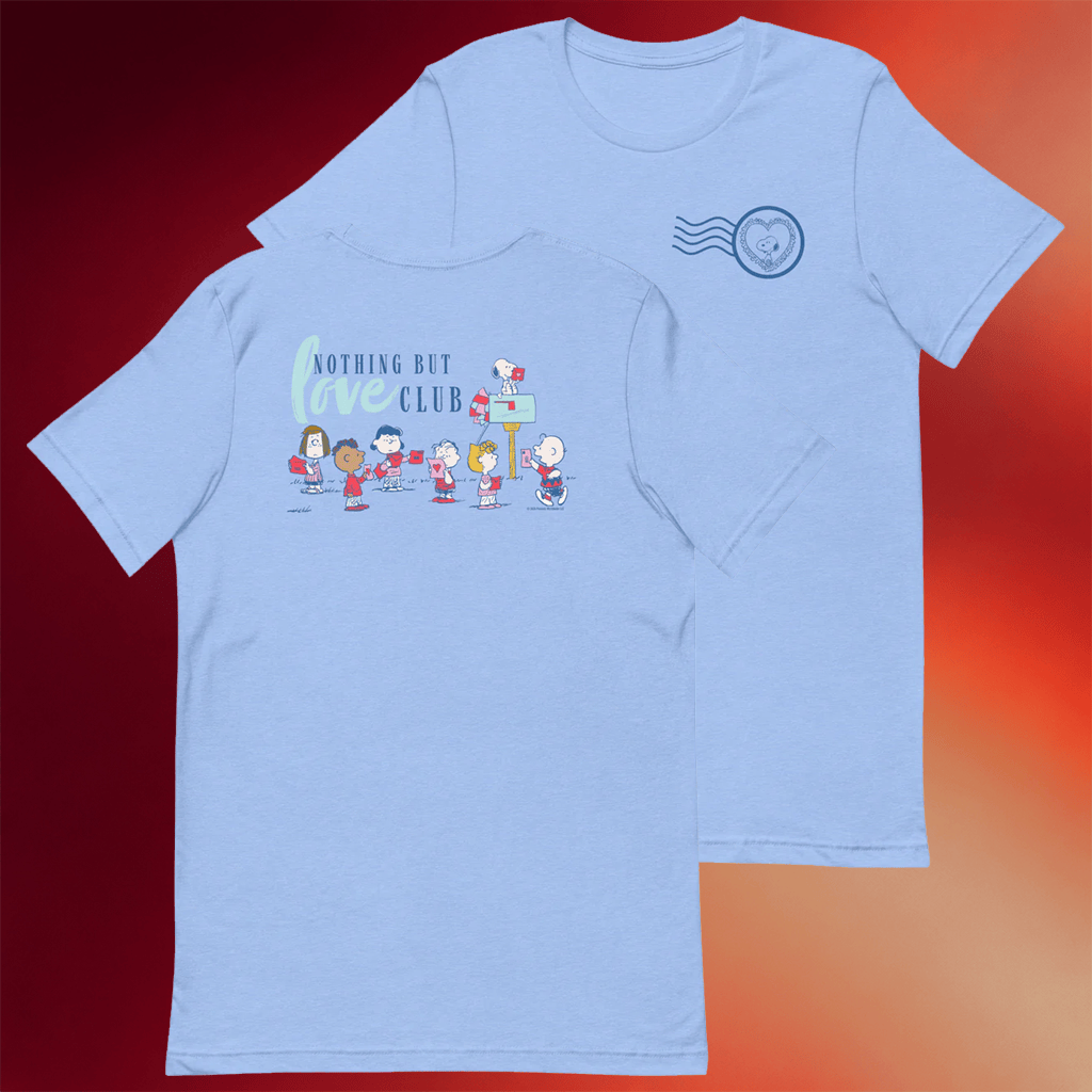 Peanuts Merch Peanuts T-Shirt Nothing But Love Club Shirt Birthday Ideas For Her - Merchluma