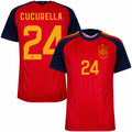 #24 Cucurella Jersey Shirt Red Spain National Team 2026 FIFA World Cup Merch Home Jersey Gifts - Merchluma