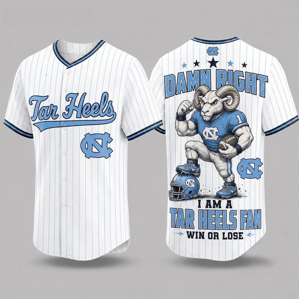 North Carolina Tar Heels Merch Mascot Forever Loyal Fan Baseball Jersey Holiday Gifts For Fans - Merchluma