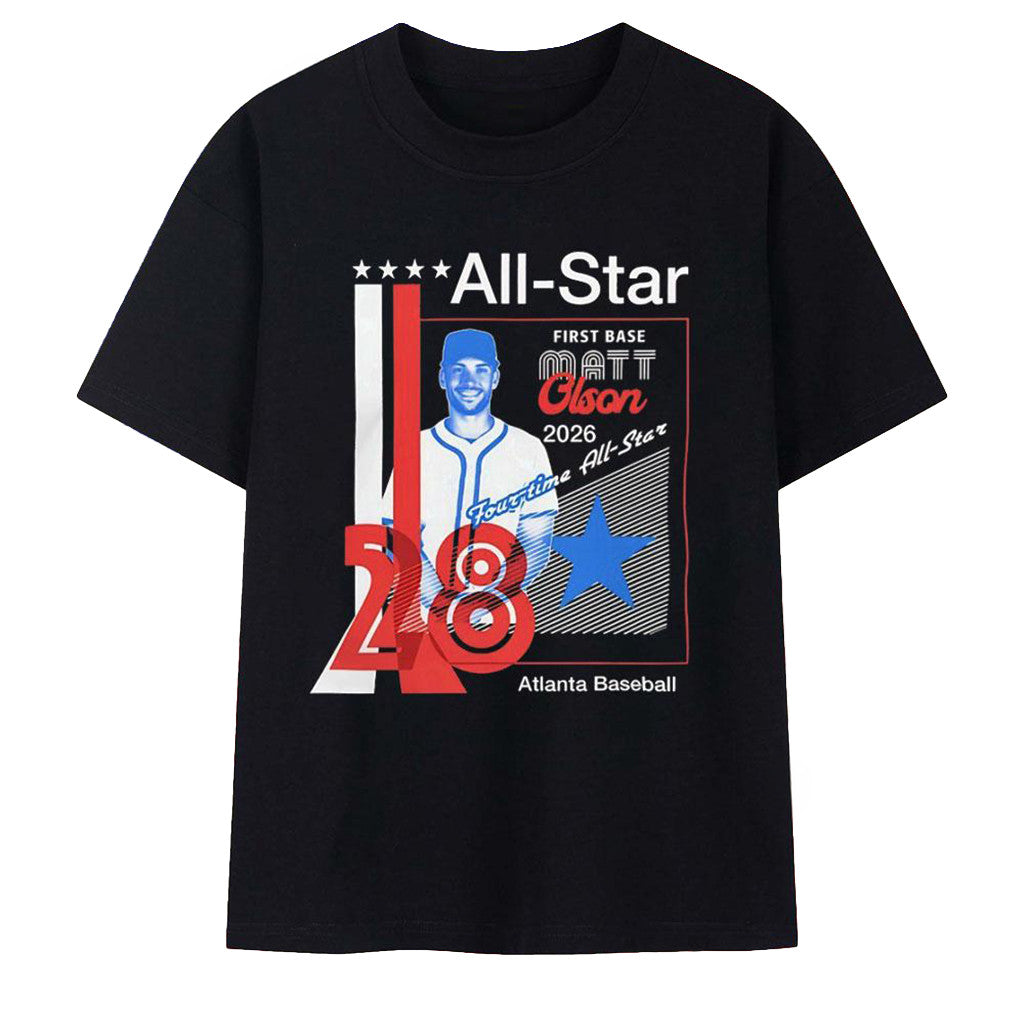 Matt Olson Atlanta Baseball 2026 Four-Time All-Star 28 T-Shirt Atlanta Baseball Merch Fan Gift - Merchluma