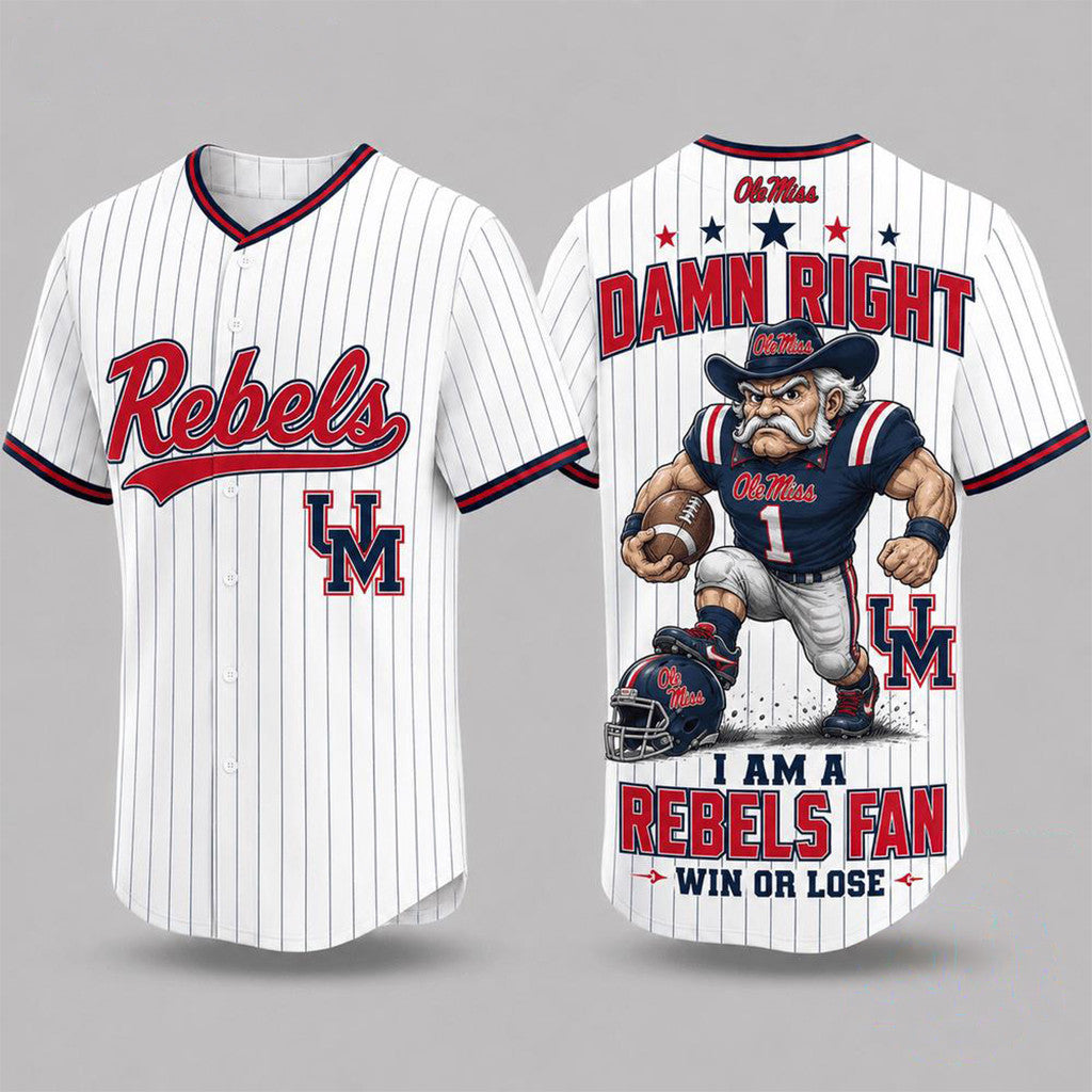 Ole Miss Rebels Mascot Forever Loyal Fan Baseball Jersey Ole Miss Rebels Merch Present Ideas - Merchluma