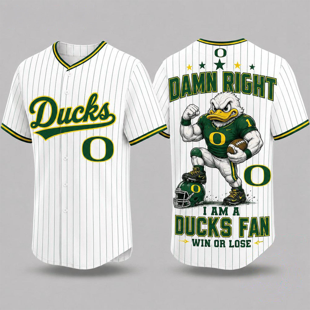 Oregon Ducks Mascot Forever Loyal Fan Baseball Jersey Oregon Ducks Merch Present - Merchluma