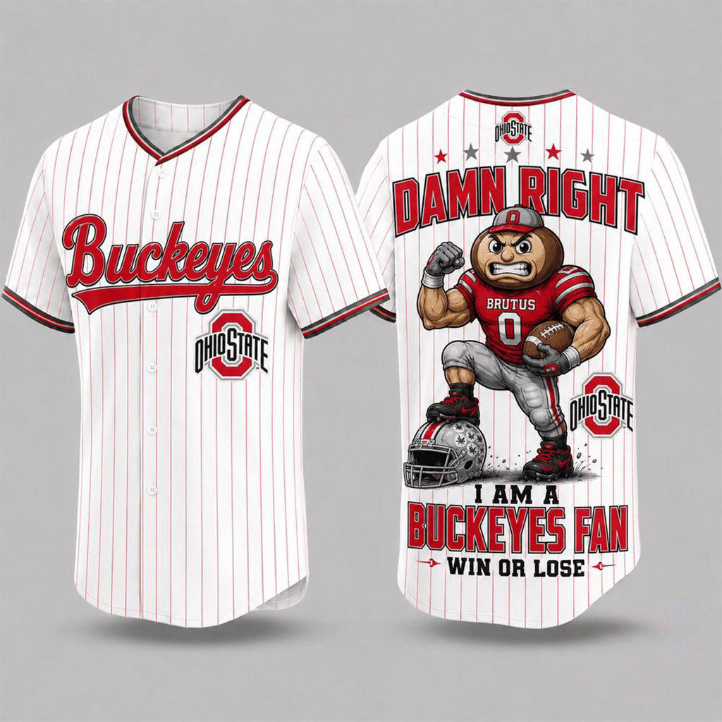Ohio State Buckeyes Merch Mascot Forever Loyal Fan Baseball Jersey Birthday Gift Ideas For Him - Merchluma