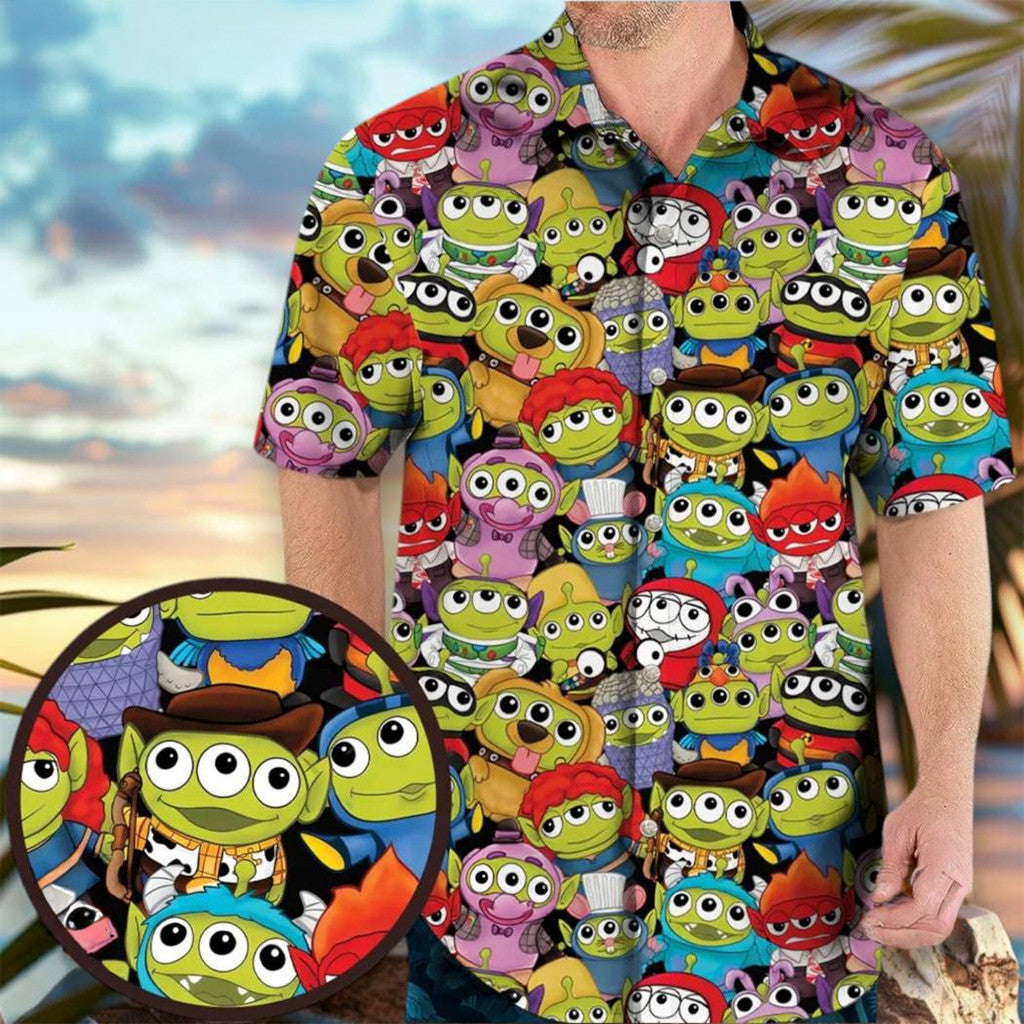 Little Green Men Cartoon Summer Hawaii Shirt Pixar's Toy Story Merch Unique Gifts For Husband - Merchluma