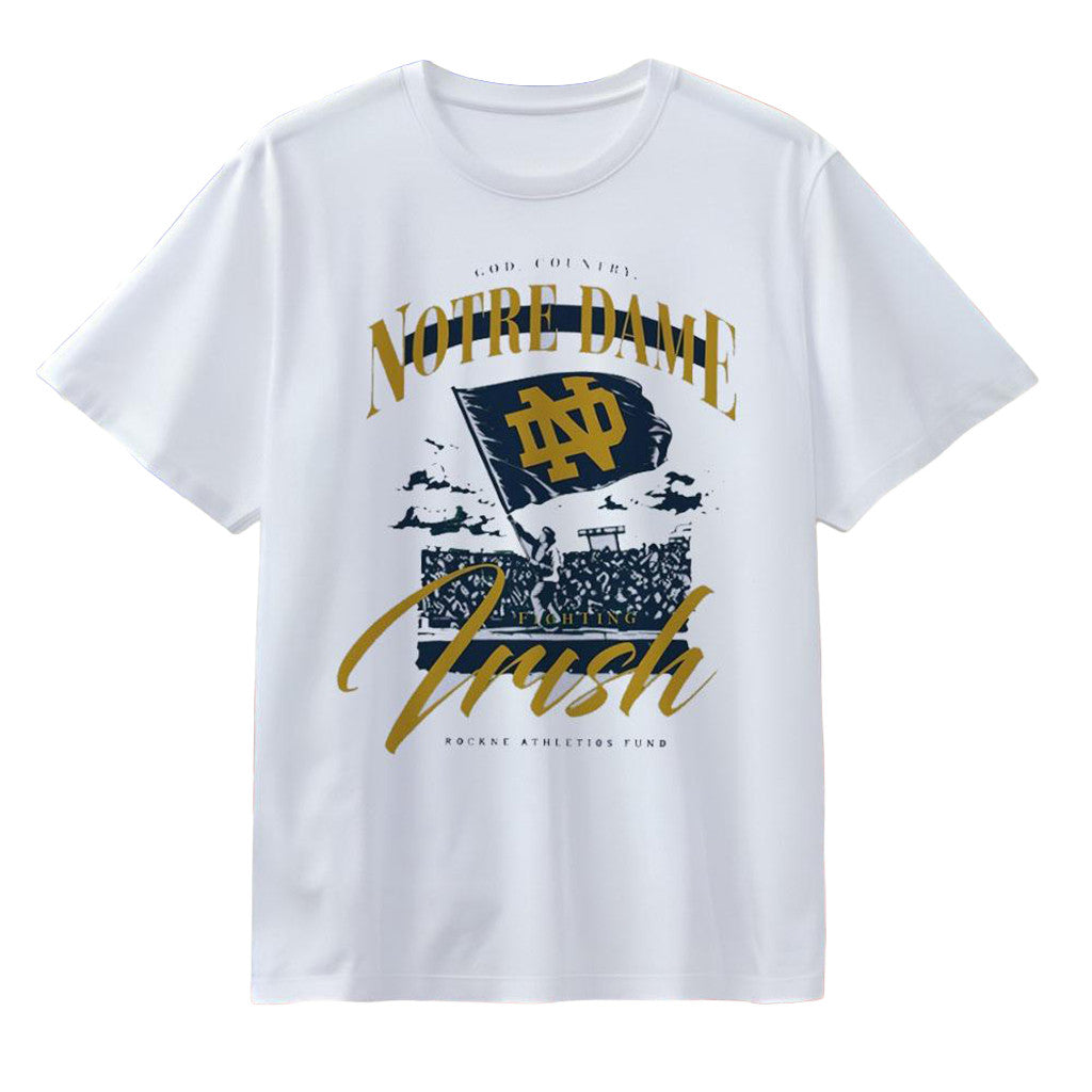 Notre Dame Fighting Irish Merch God Country Notre Dame Rockne Athletics Fund T-Shirt - Merchluma
