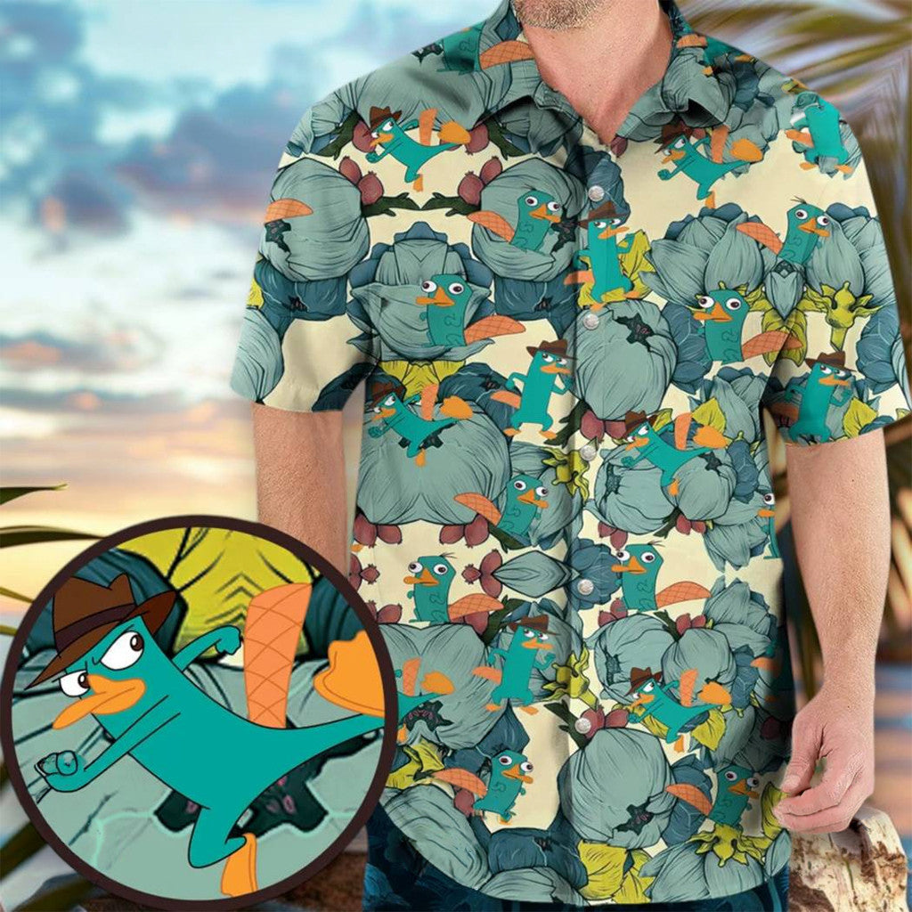 Phineas And Ferb Perry The Platypus Summer Hawaii Shirt Perry The Platypus Merch Unique Gift - Merchluma