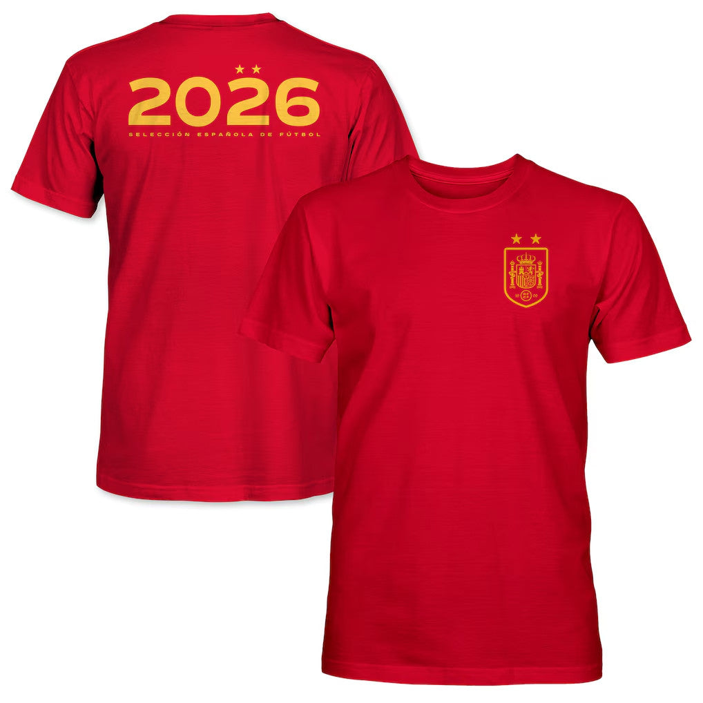 Spain World Cup Champions Merch Spain National Team 2026 Champions T-Shirt Red Present For Fans - Merchluma