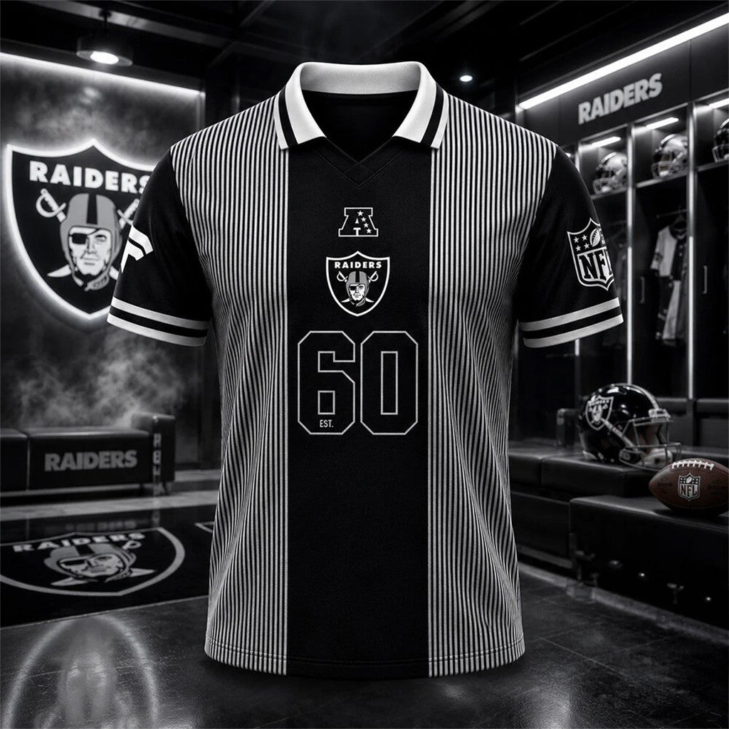 Las Vegas Raiders 60th Anniversary V-Neck Jersey Las Vegas Raiders Merch Gift Ideas For Husband - Merchluma