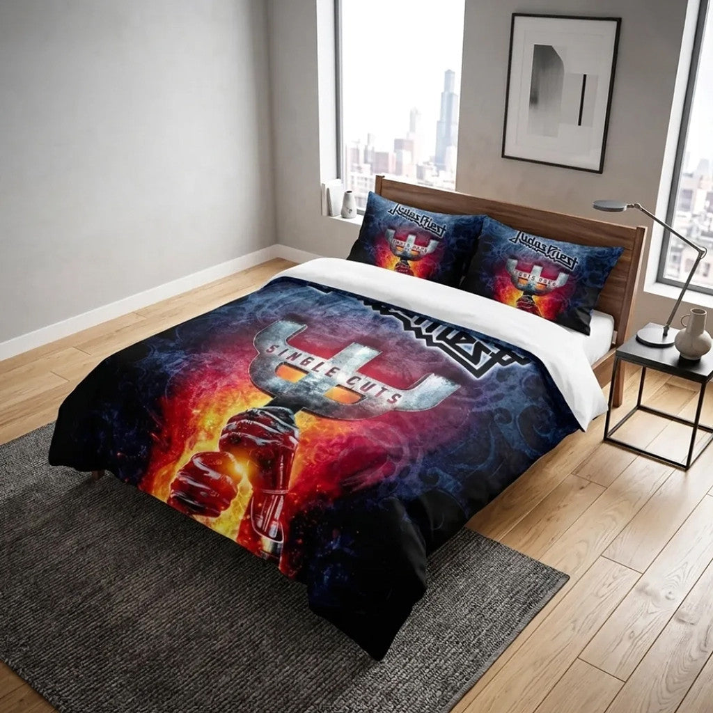 Judas Priest Single Cuts Bedding Set Judas Priest Duvet Cover Set Cool Gifts For Fans - Merchluma