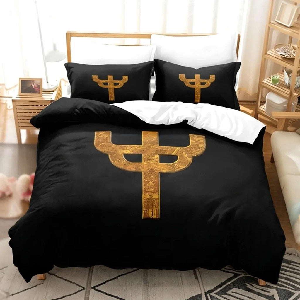 Judas Priest Golden Symbol Bedding Set Judas Priest Merch Gift Ideas - Merchluma