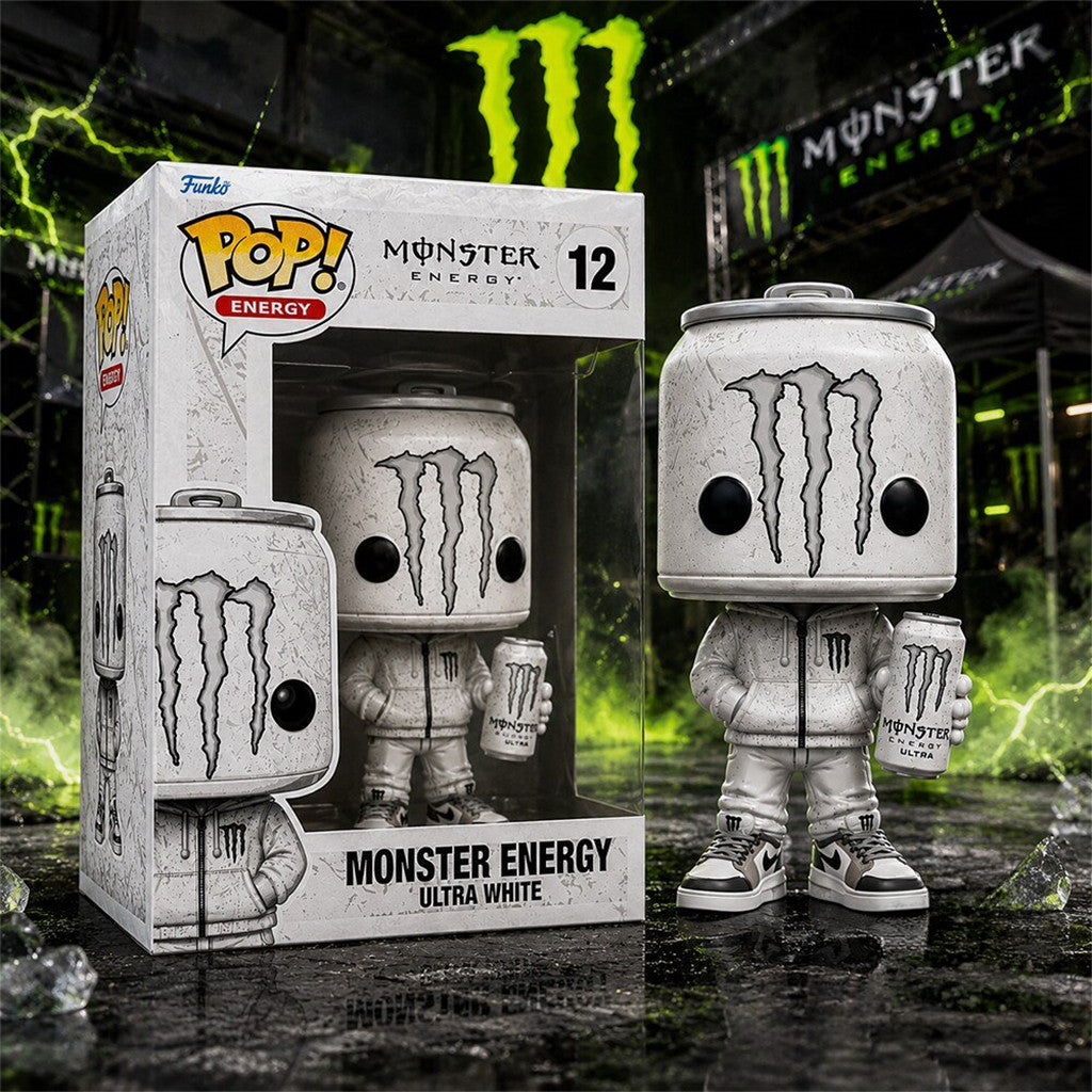 Monster Energy Ultra White Funko Pop Monster Energy Merch Gift Ideas For Husband - Merchluma