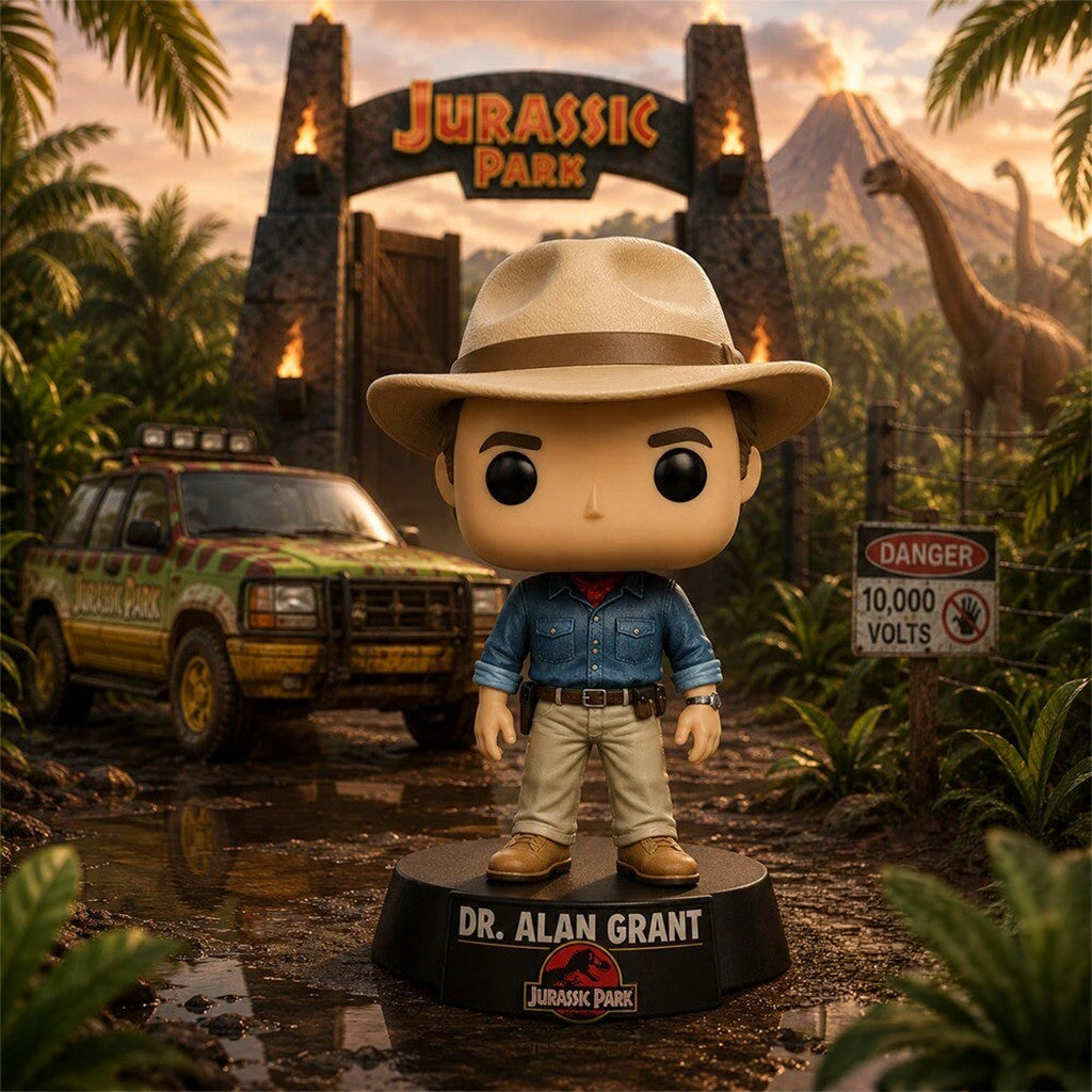 Jurassic Park Dr Alan Grant Funko Pop Dr Alan Grant Merch Gift Ideas For Him - Merchluma