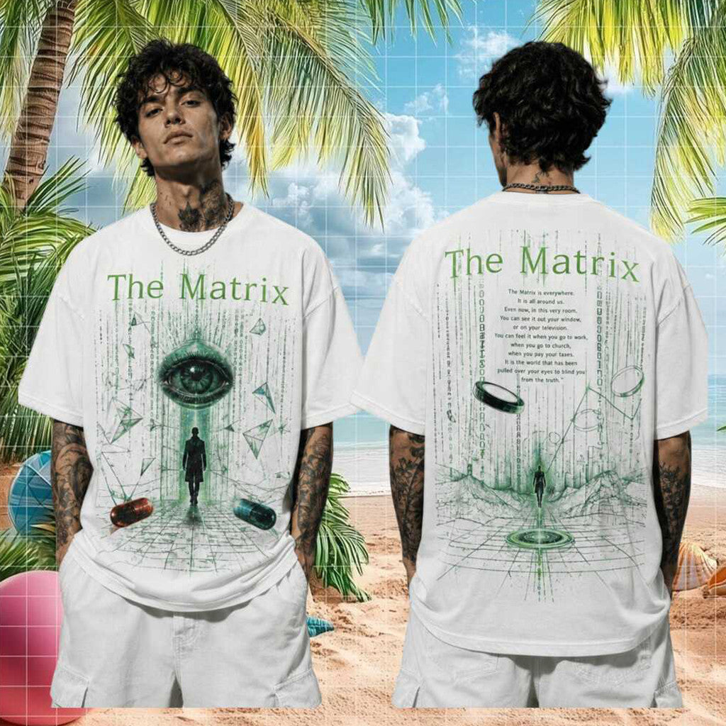 The Matrix Neo Sci Fi Red Blue Pill Cyberpunk T-Shirt The Matrix Merch Retro Gifts For Fans - Merchluma
