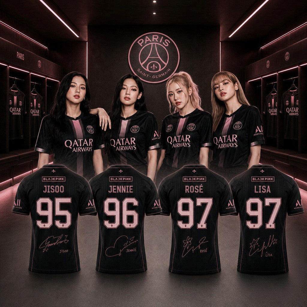 Paris Saint Germain X Blackpink Born Pink V-Neck Shirt Blackpink Merch Gifts For Fans - Merchluma