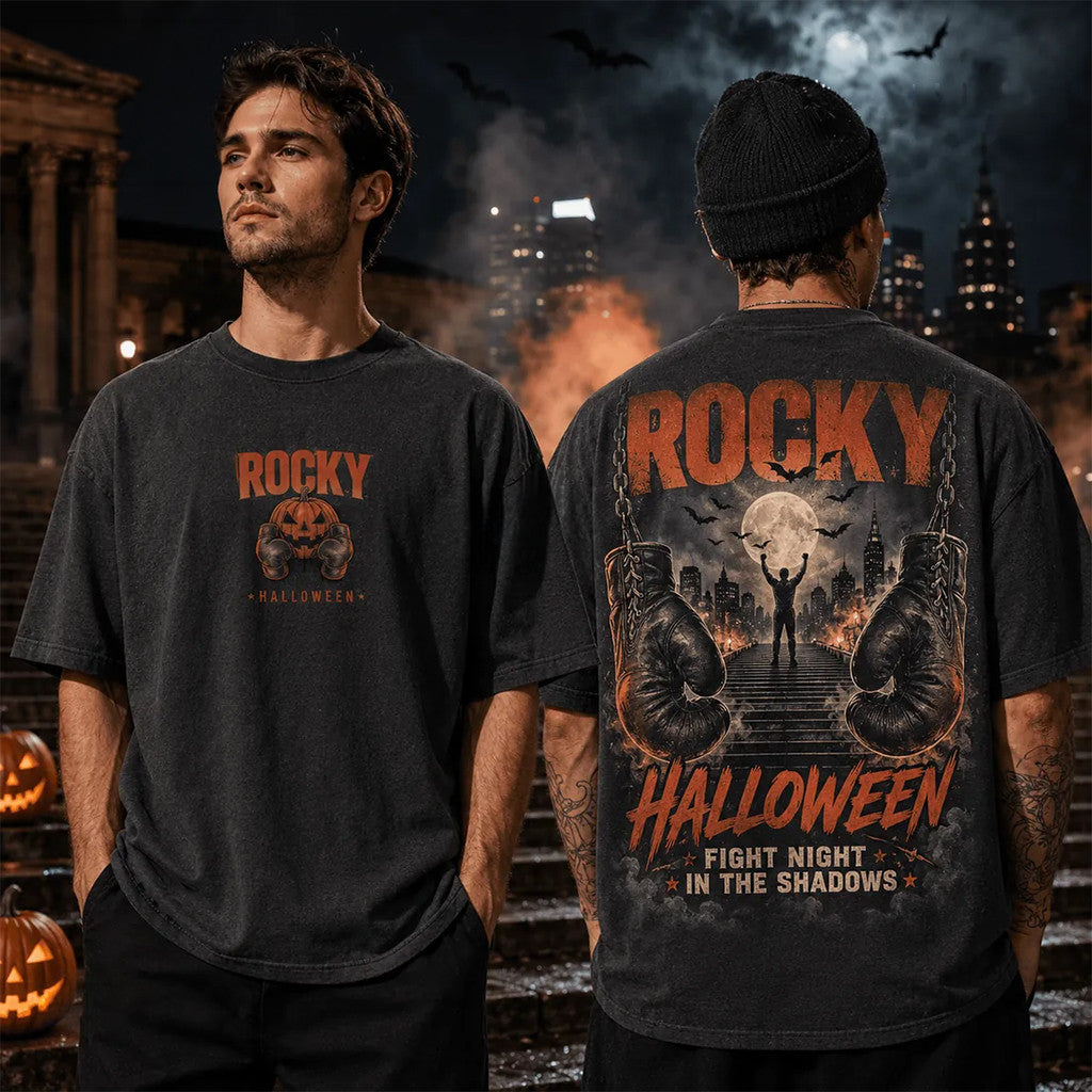 Rocky Halloween Fight Night Charcoal T-Shirt The Rocky Horror Picture Show Shirt Gifts For Fans - Merchluma