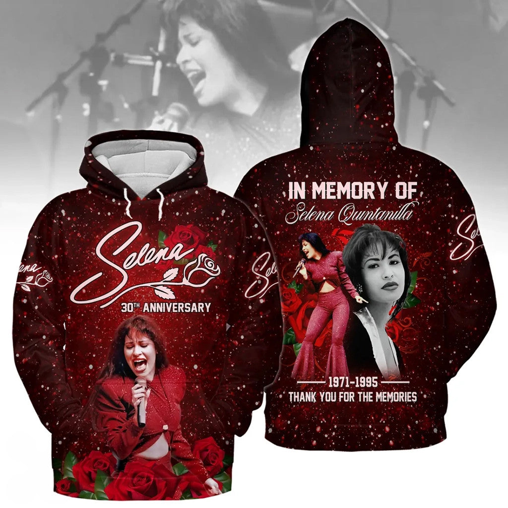 Selena Quintanilla In Memory Of 30th Anniversary Hoodie Selena Merch Gift For Music Fans - Merchluma