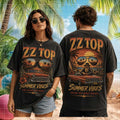 ZZ Top Summer Vibes Vintage Car Sunset Cool Shades T-Shirt ZZ Top Merch Best Gifts - Merchluma