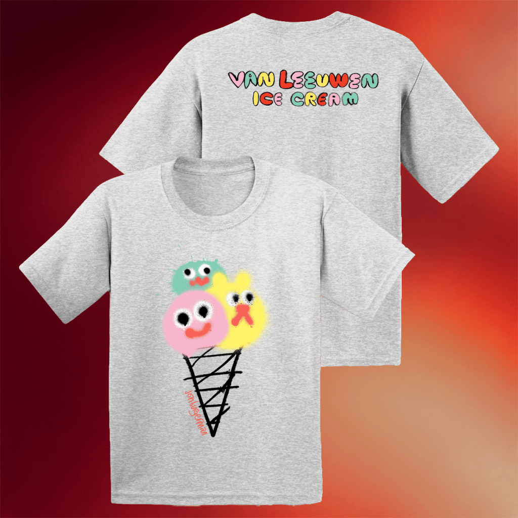 Van Leeuwen Ice Cream Merch 2026 VL X Jon Burgerman T-Shirt Unique Gifts For BFF - Merchluma