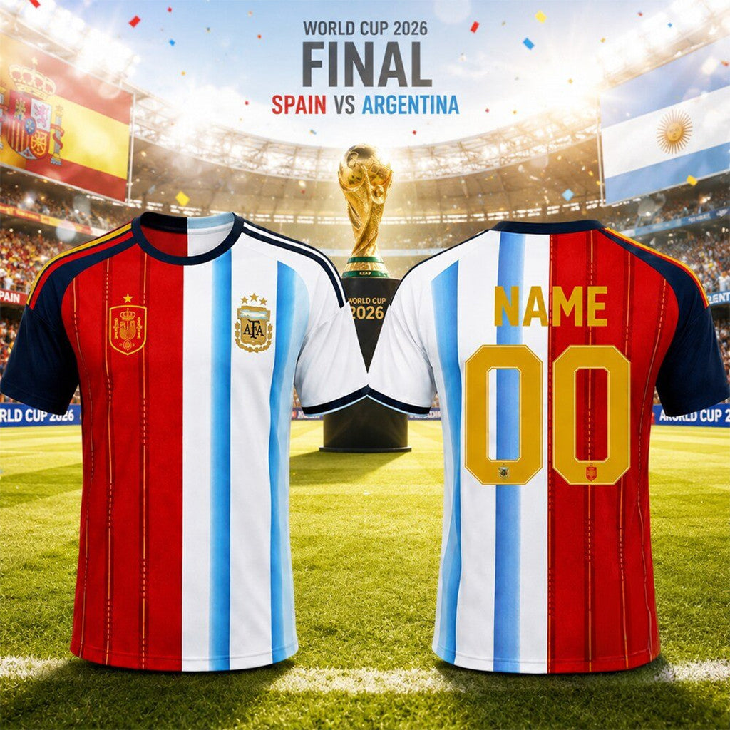 Custom Spain Vs Argentina Merch World Cup 2026 Final T-Shirt Birthday Present For Husband - Merchluma