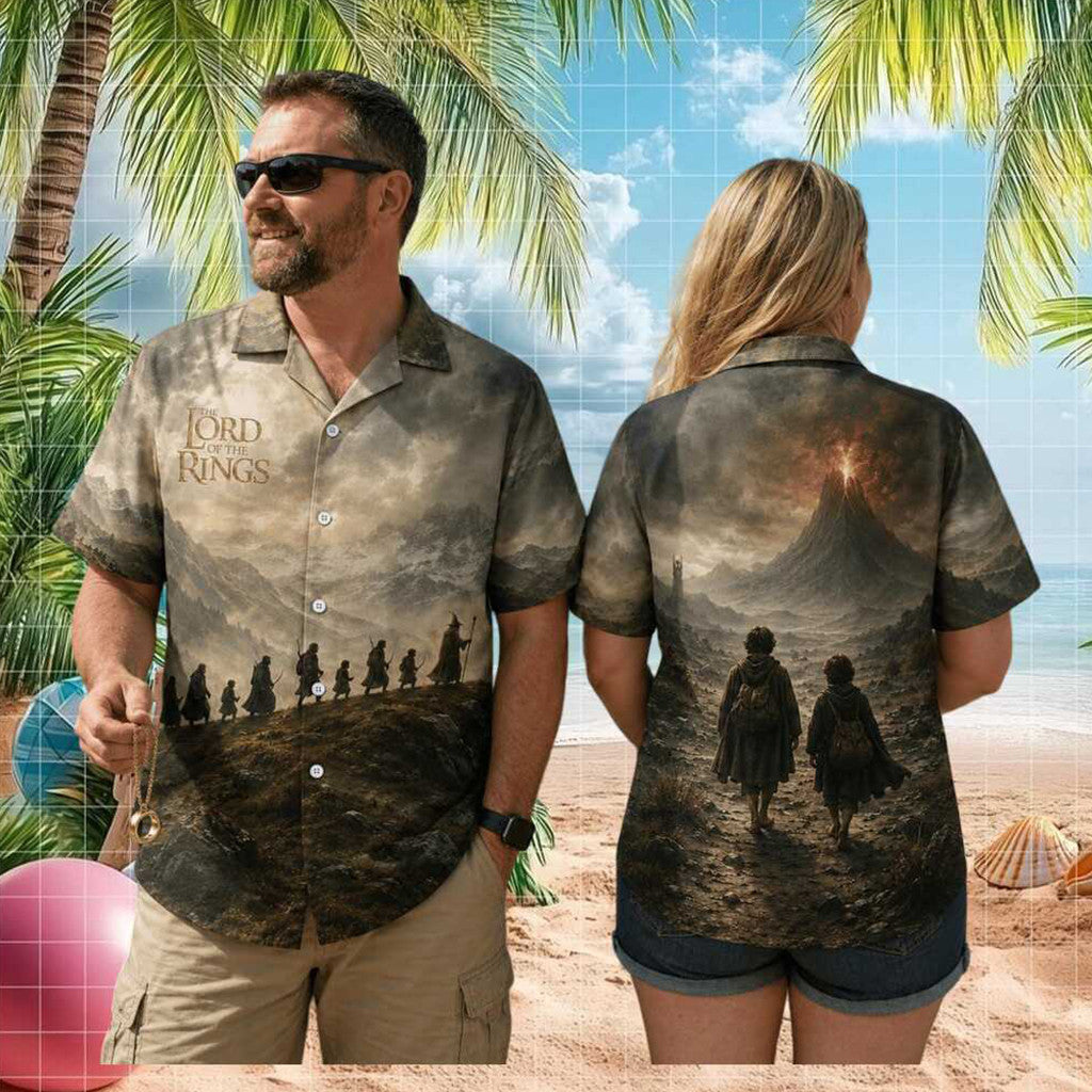 The Lord Of The Rings Merch Featuring Frodo Mountain Journey Hawaiian Shirt Best Gifts - Merchluma