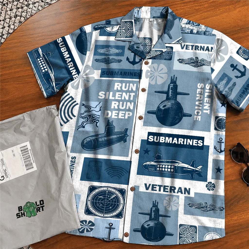 US Navy Submarines Run Silent Veteran Hawaiian Shirt US Navy Merch Gift For Fans - Merchluma