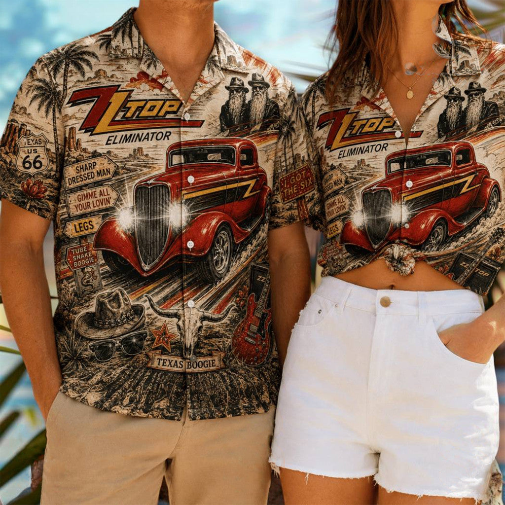 Zz Top Eliminator Desert Landscape Hawaii Shirt Zz Top Eliminator Merch Gifts For Fans - Merchluma