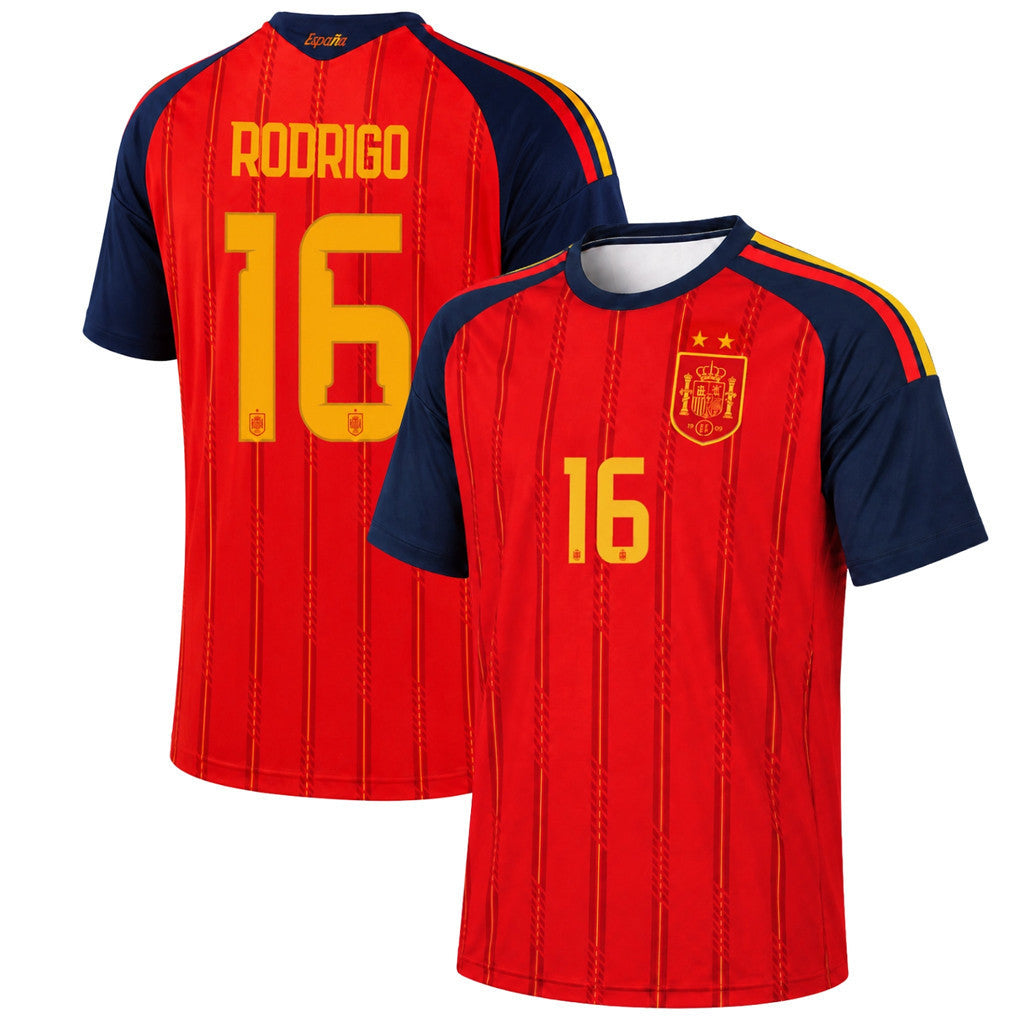#16 Rodrigo Jersey Shirt Spain 2-Star World Cup 2026 Champions Merch Home Jersey Gifts For Fans - Merchluma