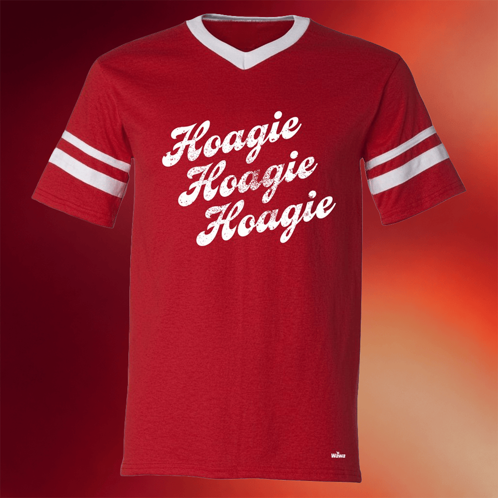 Wawa Merch 2026 Hoagie Red Stripe V-Neck T-Shirt Birthday Gift For Him - Merchluma