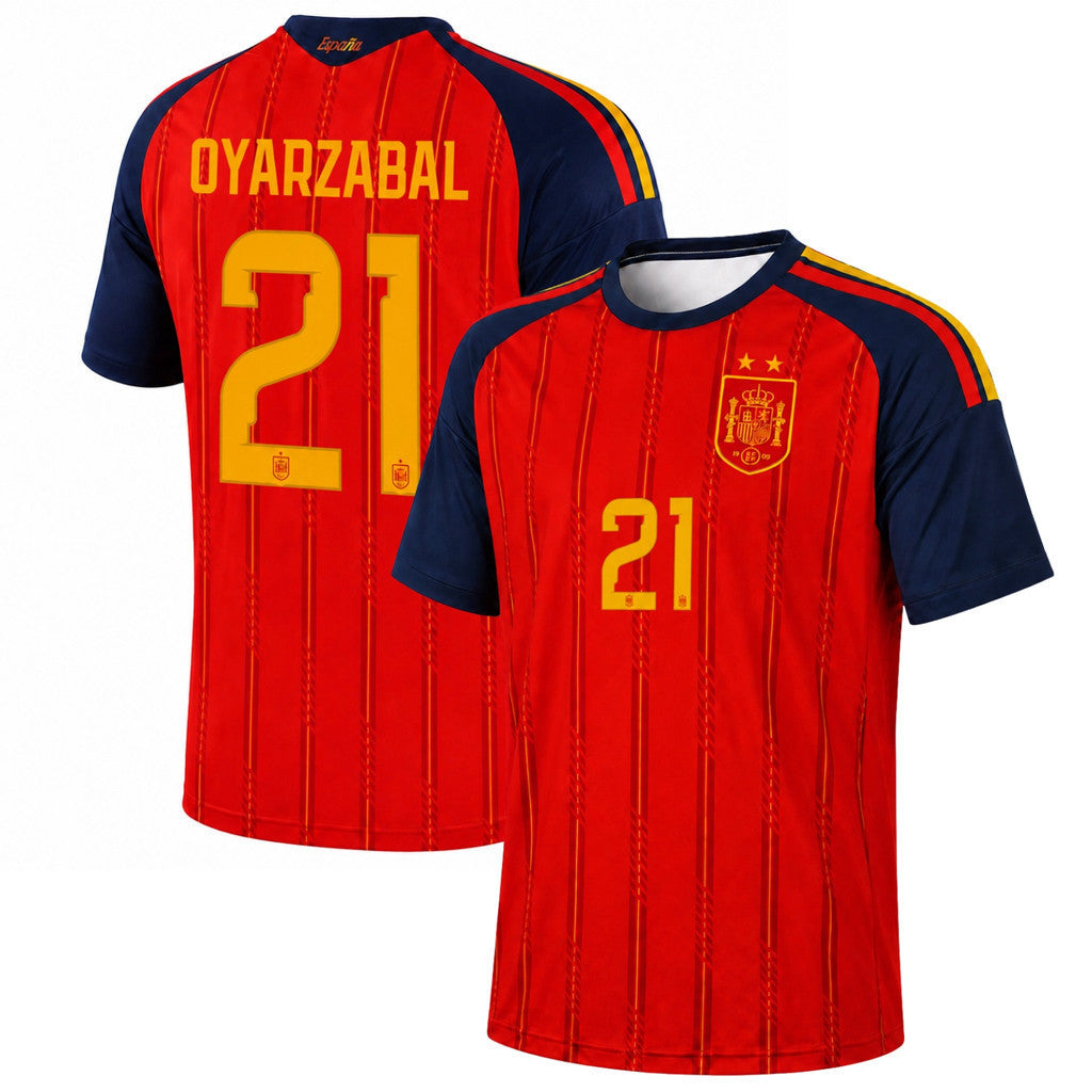 #21 Mikel Oyarzabal Jersey Shirt Spain 2-Star World Cup 2026 Champions Merch Spain Home Jersey - Merchluma