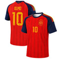 Dani Olmo Jersey Shirt Red Spain 2-Star World Cup Champions 2026 Merch #10 Home Jersey Gifts - Merchluma