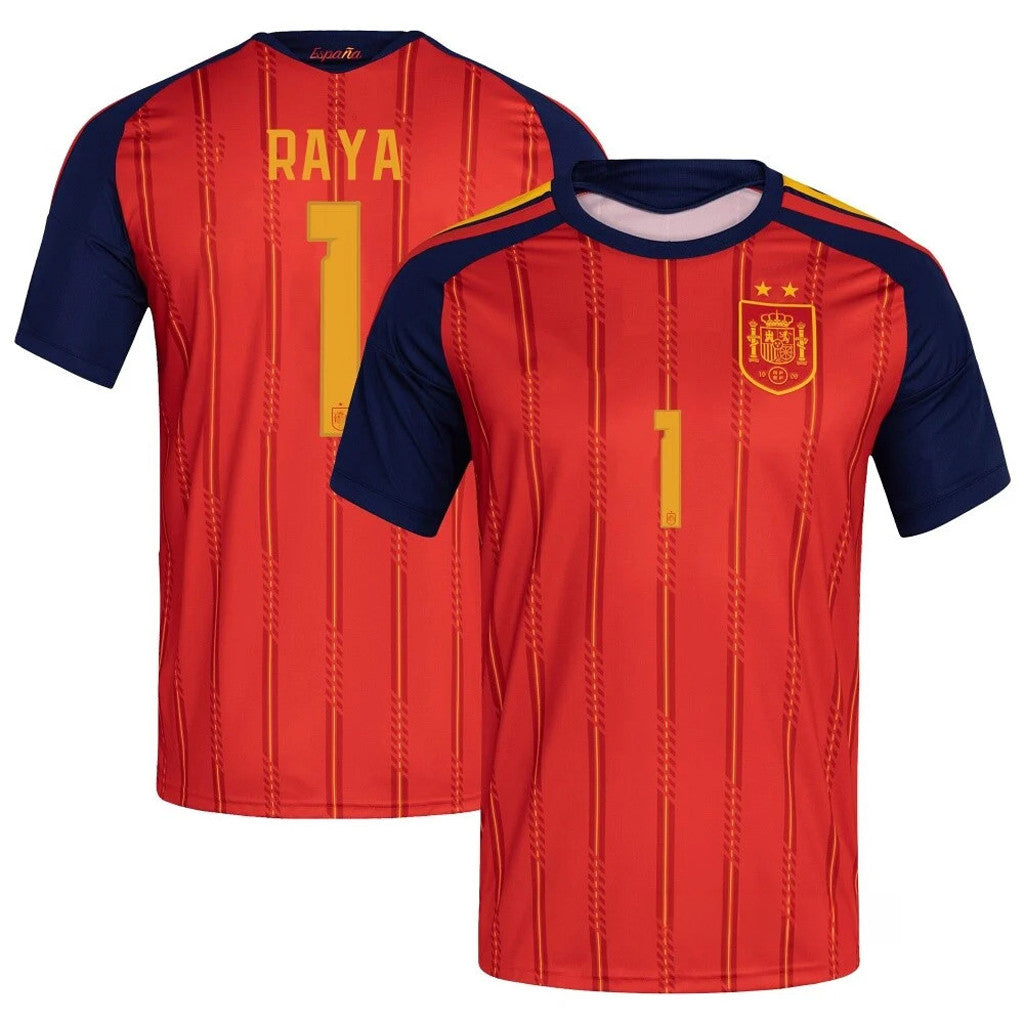 David Raya Jersey Shirt Spain 2-Star World Cup Champions 2026 Merch #1 Goalkeeper Home Jersey - Merchluma