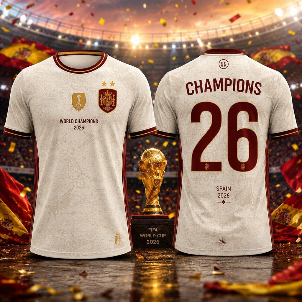 Spain World Cup 2026 Champions Away Jersey Shirt Spain World Champions Merch Gift For Fans - Merchluma
