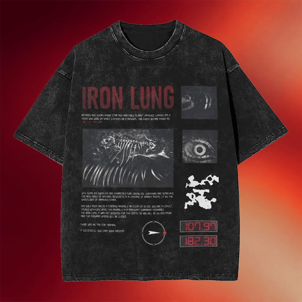 Iron Lung Merch 2026 Iron Lung Horror Washed T-Shirt Dark Indie Game Graphic Shirt Gift For Him - Merchluma