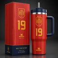 Spain National Team #19 Home Jersey Tumbler Lamine Yamal Spain World Cup Champions 2026 Merch - Merchluma