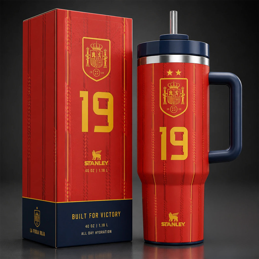Spain National Team #19 Home Jersey Tumbler Lamine Yamal Spain World Cup Champions 2026 Merch - Merchluma