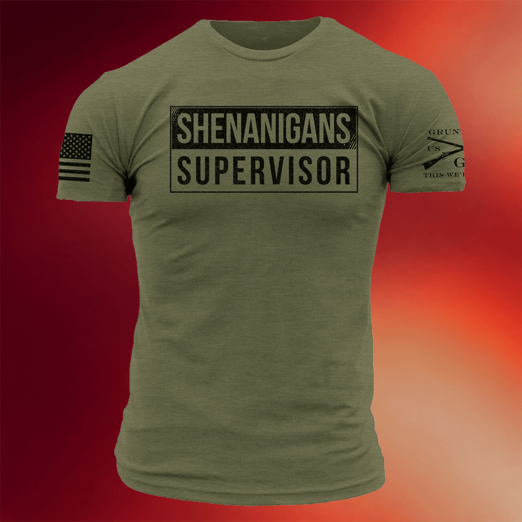 Grunt Style Merch 2026 Shenanigans Supervisor T-Shirt 4Th Of July Clothing Men's - Merchluma