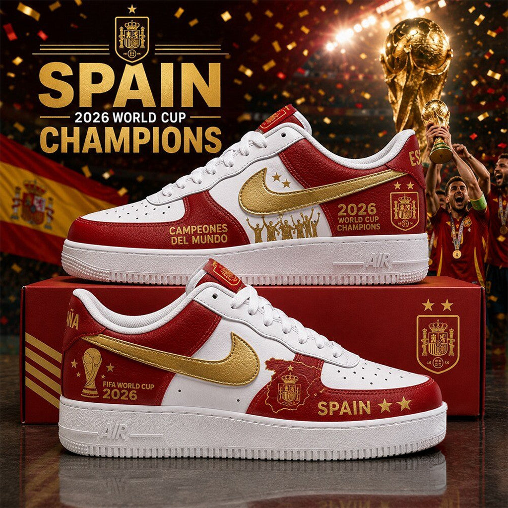 Spain World Cup Champions Merch 2026 Campeones Del Mundo Sneakers Victory Shoes FIFA Winner - Merchluma