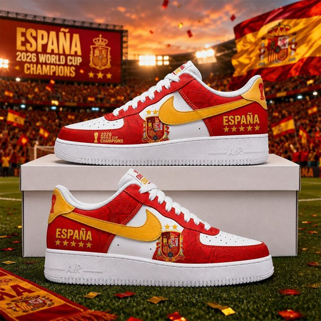 Spain World Cup Champions Merch Spain 2026 World Cup Champions Shoes Sneakers Gifts For Fans - Merchluma