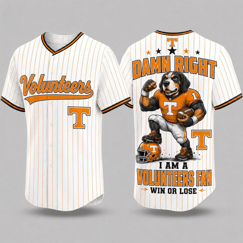 Tennessee Volunteers Mascot Forever Loyal Fan Baseball Jersey Tennessee Volunteers Merch Gitf - Merchluma