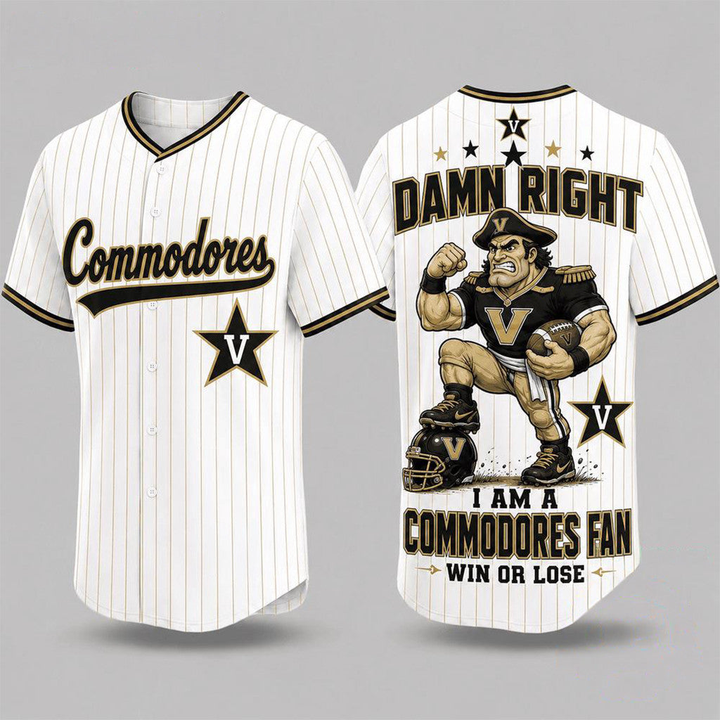 Vanderbilt Commodores Mascot Forever Loyal Fan Baseball Jersey Vanderbilt Commodores Merch - Merchluma