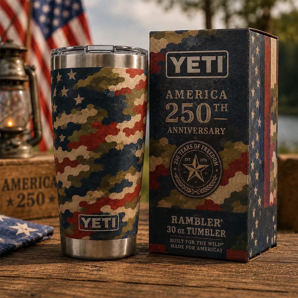 Yeti America 250th Anniversary Tumbler Yeti Merch Birthday Present For Husband - Merchluma