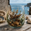 Sunken Treasure The Kraken Pirate Legendary Wine Glass Ocean Lover Glass Gift Ideas - Merchluma