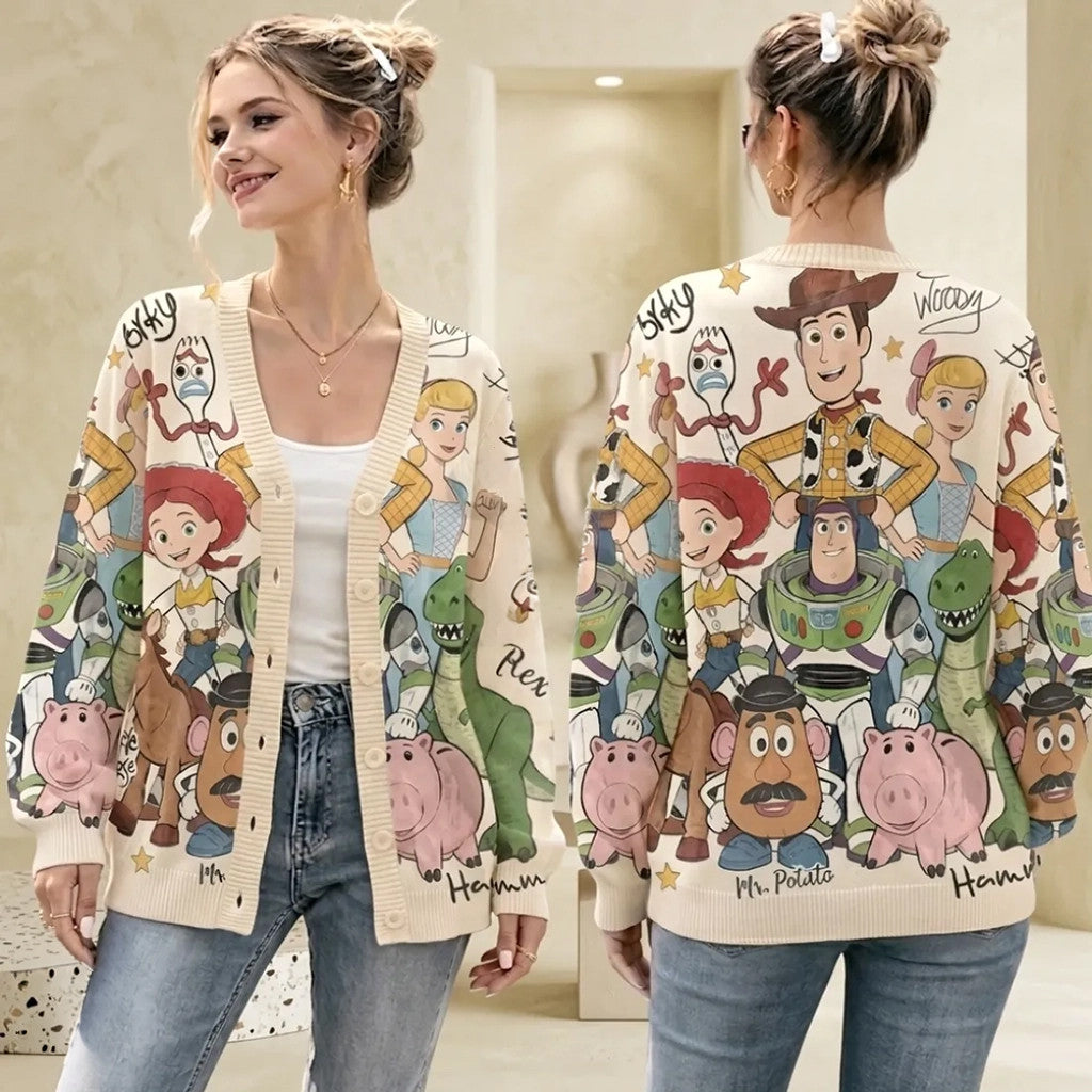 Toy Story Character Knit Cardigan Sweater Toy Story Merch Birthday Gift - Merchluma